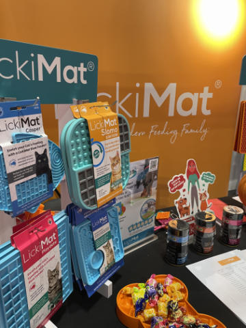 LickiMat Cat product display at British Veterinary Association, Birmingham 2025