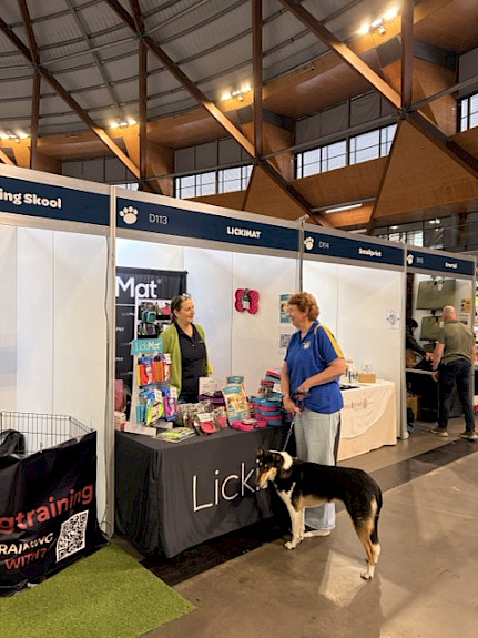 Jane on the LickiMat stand at the 2026 Sydney Dog Lovers Festival